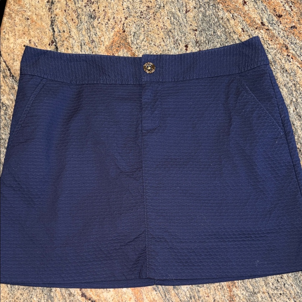 Lilly Pulitzer Navy Skirt with Pink Label